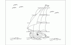 Sailor Ship Free DXF File