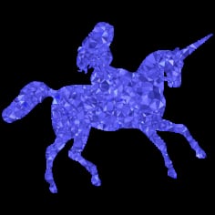 Sapphire Woman Riding Unicorn Vector SVG File