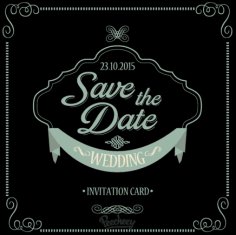Save The Date Wedding Invitation Card Free Vector