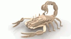 Scorpion Wood Insect 3d Puzzle 6mm Free DXF Vectors File
