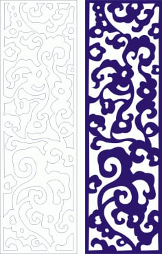 Screen Panel Set of Floral Lace Pattern Laser Cut CDR File
