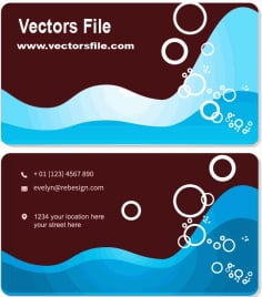 Sea Business Card Template Vector File