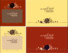 Set of Beautiful Wedding Invitation Cards Design Free Vector