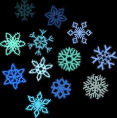 Set Of Blue Prismatic Snowflake SVG File