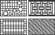 Set of Classical Border Screen Panel for outdoor Fence DXF File