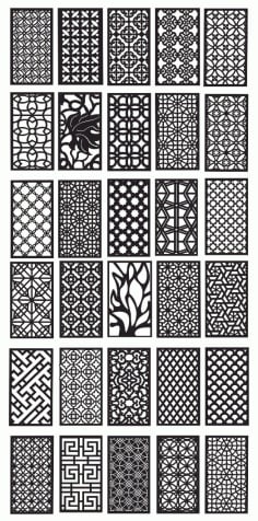 Set of Decorative Jali Panel Design DXF File