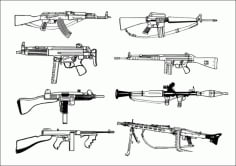 Set Of FireArm Guns CDR File