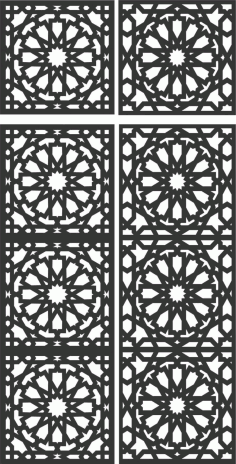Set of Floral Mandala Grill Screen Panel DXF File
