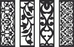 Set Of Geometric Grill Screen Panel DXF File