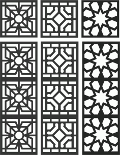 Set of Geometrical Decorative Metal Panel DXF File