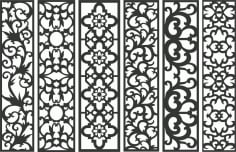 Set Of Insignia Wall Grill Design Panel DXF File