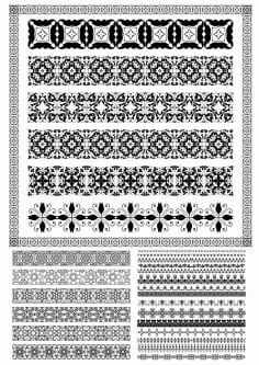Set of Lace Vector Borders Laser Cut CDR File