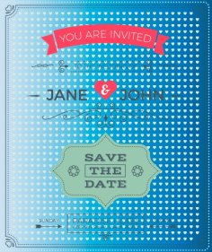 Set of Marriage Invitation Card Template Vector