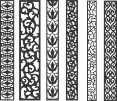 Set of Metal Decorative Panels Outdoor Grill Screen Pattern DXF File