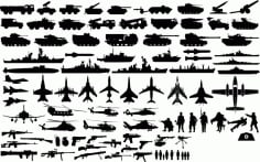 Set Of Military Weapons CDR Vectors File