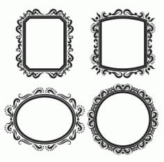 Set of Mirror Frame Free DXF Vectors File