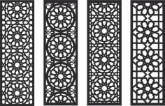 Set Of Royal Grill Screen Panel DXF File