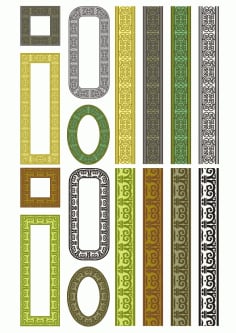 Set Of Seamless Vertical Borders Laser Cut Free CDR File