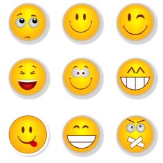 Set of Smileys Face Emoji Template Free Vector