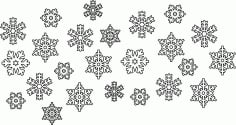 Set Of Snowflake Mandala CDR File