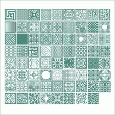 Set of Square Ornaments Laser Cutting CDR File