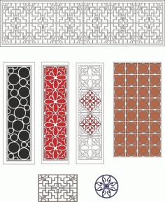 Set Of Vetrical Decorative Seamless Design CDR File