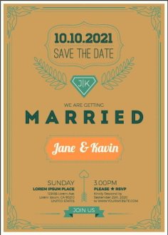 Set Of Wedding Invitation Cards Template Design Free Vector