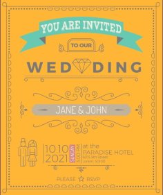 Set Of Wedding Invitation Sample Card Template Free Vector