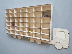Shelf for Toy Cars Plywood Laser Cut CNC Plans Free DXF Vectors File