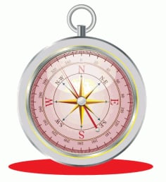 Shiny Grey Metallic Design Closeup Compass Icon Style Free Vector
