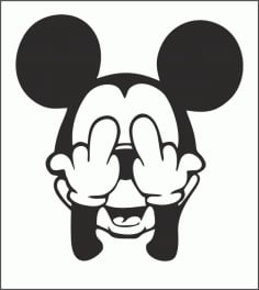 Shy Mickey Mouse Sticker CDR File