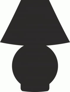 Side Table lamp Silhouette Free Vector DXF File