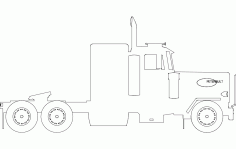 Silhouette of Peterbilt Truck DXF File