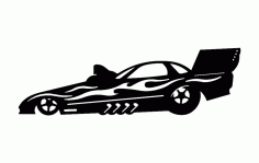 Silhouette Sticker Drag Car DXF File