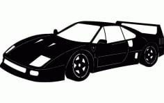Silhouette Sticker Ferrari Car DXF File