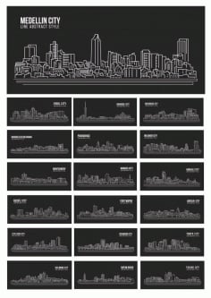 Silhouette Vector World Cities Free CDR Vectors File
