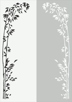 Simple Floral Sandblast Panel CDR File