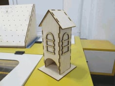 Simple Tea House Plywood Laser Cutter Project Free CDR Vectors File