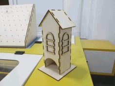 Simple Tea House Plywood Laser Cutter Project CDR File