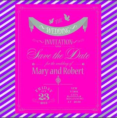 Simple Wedding Invitation Card Free Vector