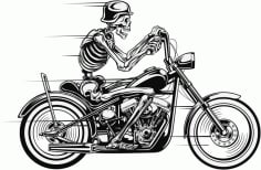 Skeleton Biker Silhouette CDR File