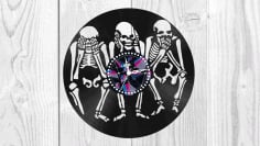 Skeletons Vinyl Clock Art CDR Vectors File