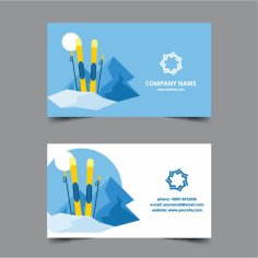 Ski Rental Business Card Template Free Vector