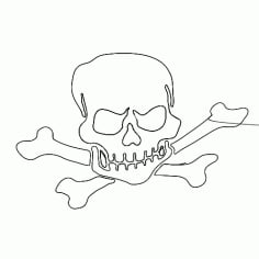 Skull Danger Sign DXF File