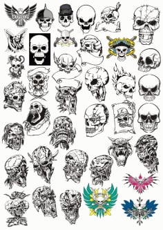 Skull Tattoo Vector Art Free Design CDR File