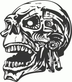 Skull Vector Head DXF File