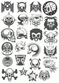 Skulls Vector Free Design CDR File