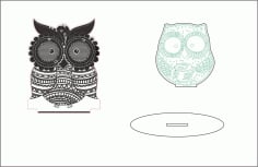 sleepy-eyed Owl Night Light Lamp Free CDR Vectors File