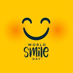 Smiling Face Word Smile Day Event Free Vector