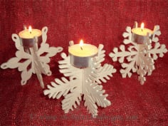 Snowflake Candle Holder Free Vector CDR File